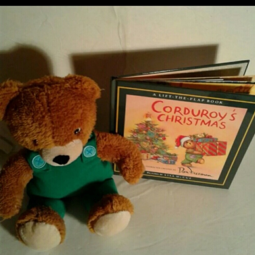 Corduroy christmas book and plush